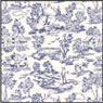 Dollhouse Miniature Wallpaper: Champagne Toile Blue